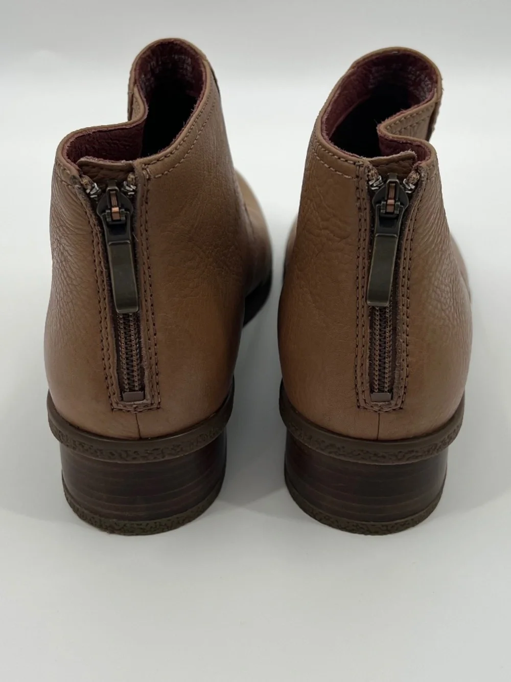 DANSKO Becki Brown Tan Leather Waterproof Booties Back Zip Sz EU 40 US 9.5-10